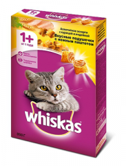 WHISKAS подушечки с нежным паштетом Аппетитное ассорти с курицей и индейкой 350 г