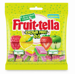 Конфеты FRUITTELLA Кислый микс 2в1 с фруктовым соком 70 г