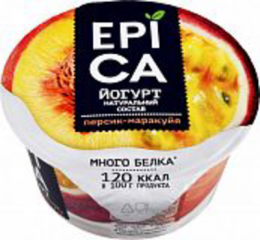 Йогурт EPICA персик-маракуйя 130 г 4,8%