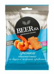 Гренки BEERKA пшеничные со вкусом жареной креветки 60 г