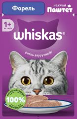 Корм влажный для кошек WHISKAS паштет с форелью 75 г