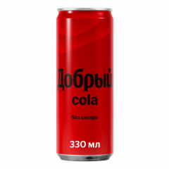 Напиток ДОБРЫЙ Кола без сахара сильногазированный 0.33 л