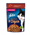 PURINA Felix Sensations говядина в соусе с томатами 75 г