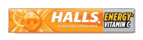Карамель леденцовая HALLS со вкусом апельсина и витамином С 25 г