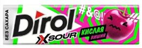 Жевательная резинка DIROL X Sour. Кислая вишня со вкусом вишни без сахара 13.6 г