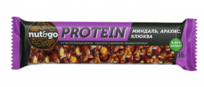 Батончик NUT&GO Protein миндаль, клюква, арахис 36 г