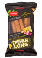 Гренки ГРЕНКОВЪ Long ржано-пшеничные со вкусом сыра и с чесноком 100 г