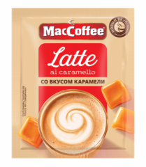 Кофейный напиток растворимый MACCOFFEE Latte Al Caramello co вкусом карамели 24 г