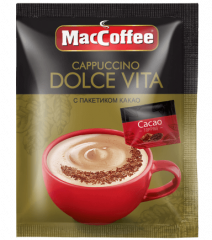 Кофейный напиток растворимый MACCOFFEE Cappuccino Dolce Vita с какао 24 г