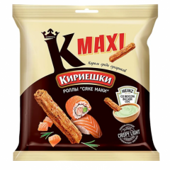 Сухарики КИРИЕШКИ Maxi. Роллы Сяке Маки + соус Heinz со вкусом васаби 75 г