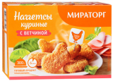 Наггетсы МИРАТОРГ куриные с ветчиной 300 г