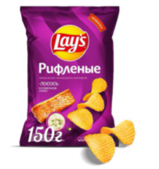 Чипсы картофельные LAYS Лосось в сливочном соусе рифленые 150 г