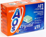 Таблетки AOS Crystal для посудомоечных машин 25 шт