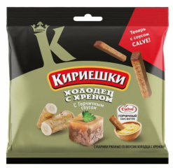 Сухарики КИРИЕШКИ ржано-пшеничные холодец с хреном с горчицей 85 г